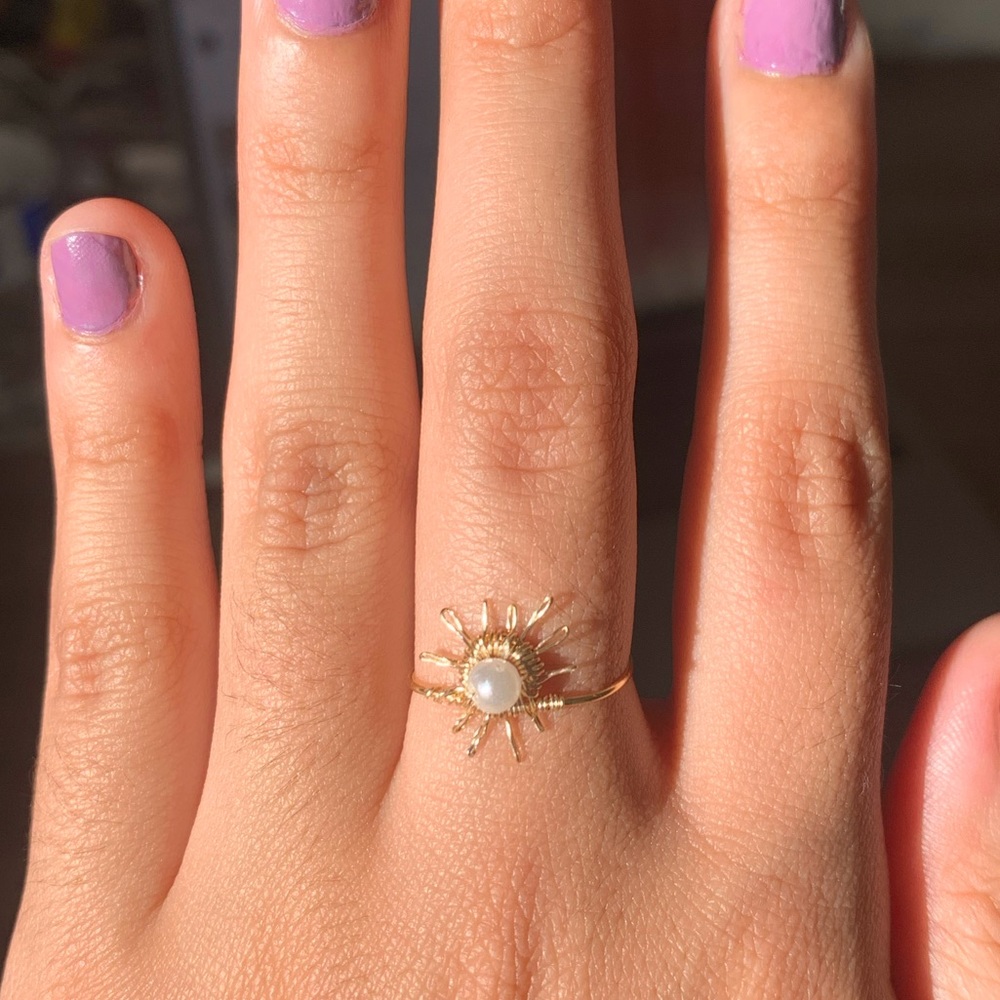 Gold Wire Wrapped Sun Ring